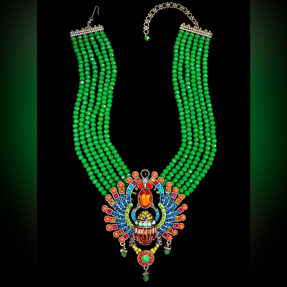 Heidi Daus Green And Multicolor Statement Necklace - image 2